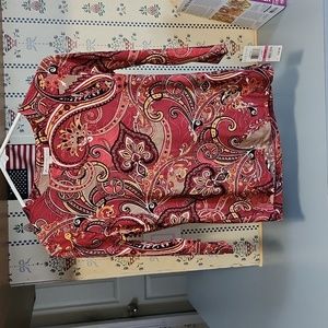NWT JM Collection Size P/P Paisley 3/4 length sleeve Ladies Shirt